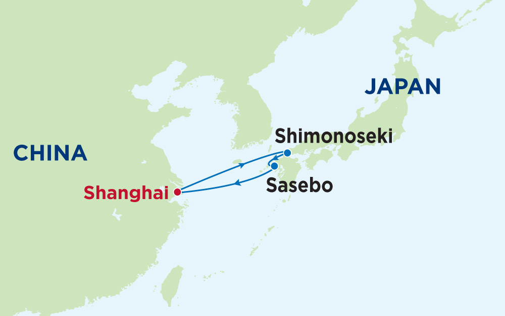 Tour Thượng Hải - Shimonoseki - Sasebo cùng du thuyền 5 sao