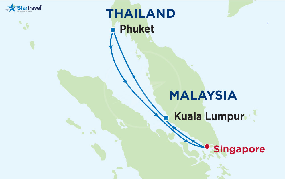 Du lịch Singapore - Malaysia - Thailand bằng du thuyền 5 sao hiện đại và đẳng cấp
