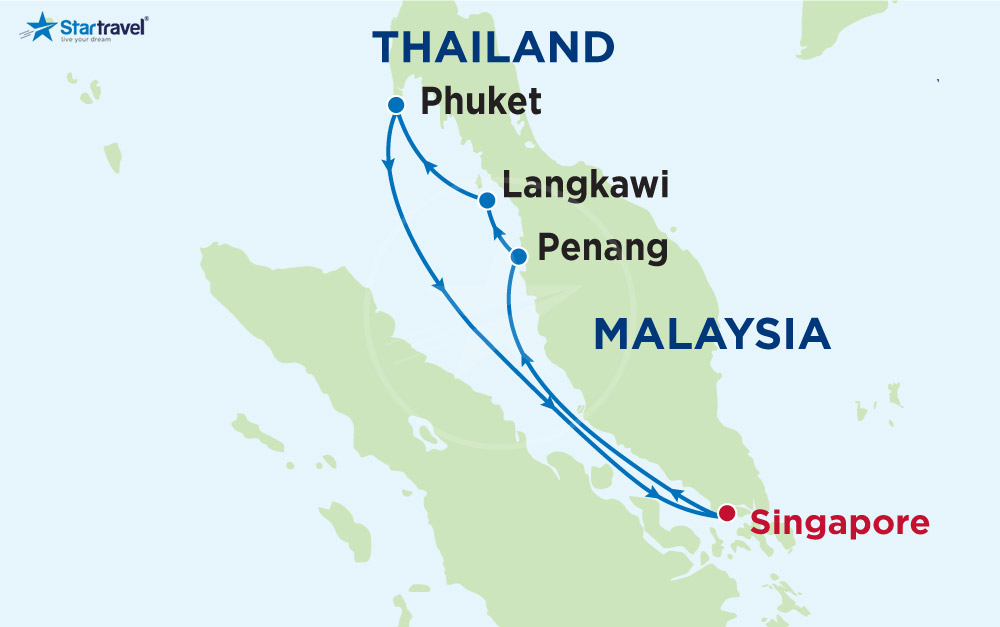 Trải nghiệm du thuyền 5 sao khám phá Singapore - Malaysia - Thái Lan