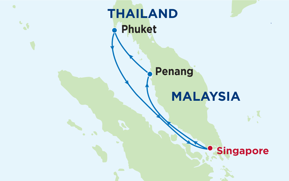 Tour du thuyền 5 sao khám phá Singapore - Malaysia - Thái Lan