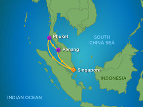 Tour du thuyền 5 sao đi Singapore - Malaysia - Thái Lan