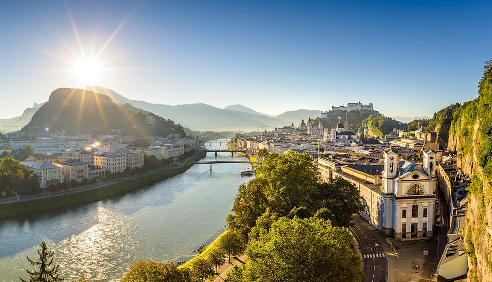 du lịch châu âu cảnh quan thành phố salzburg áo