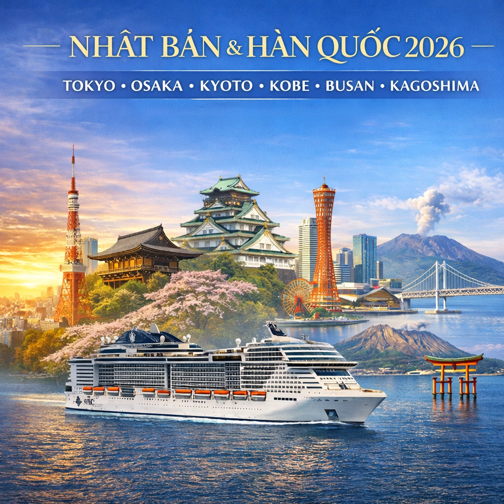 Du thuyền MSC Bellissima Nhật - Hàn: Tokyo - Kobe - Kyoto - Osaka - Busan - Kagoshima