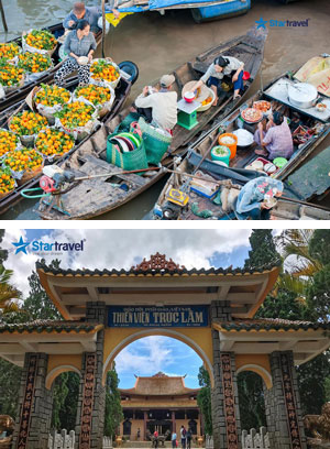 Ngày 02: CHỢ NỔI CÁI RĂNG – THIỀN VIỆN TRÚC LÂM – TP. HCM (Ăn sáng, trưa)